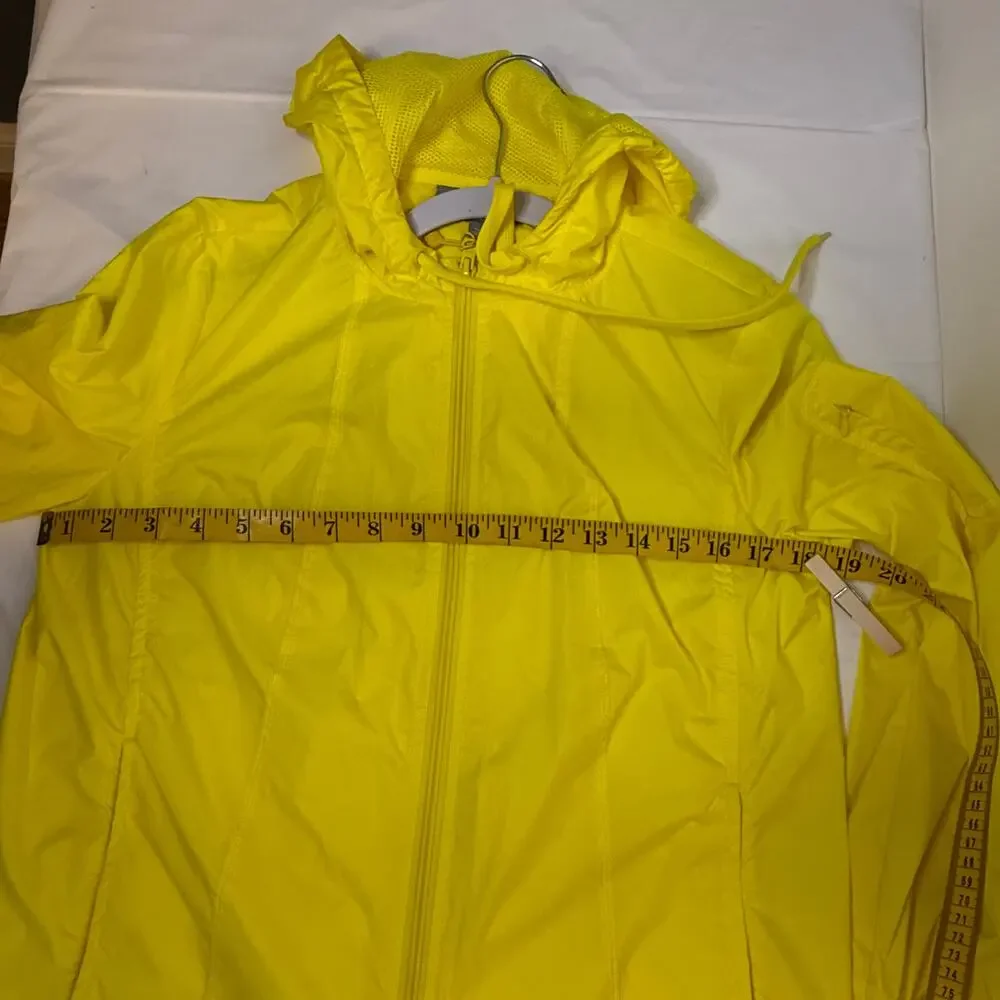 Talbots Bright Yellow Hooded Windbreaker Sz Sp